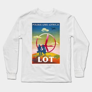 Polskie Linie Lotnicze LOT Vintage Poster Long Sleeve T-Shirt